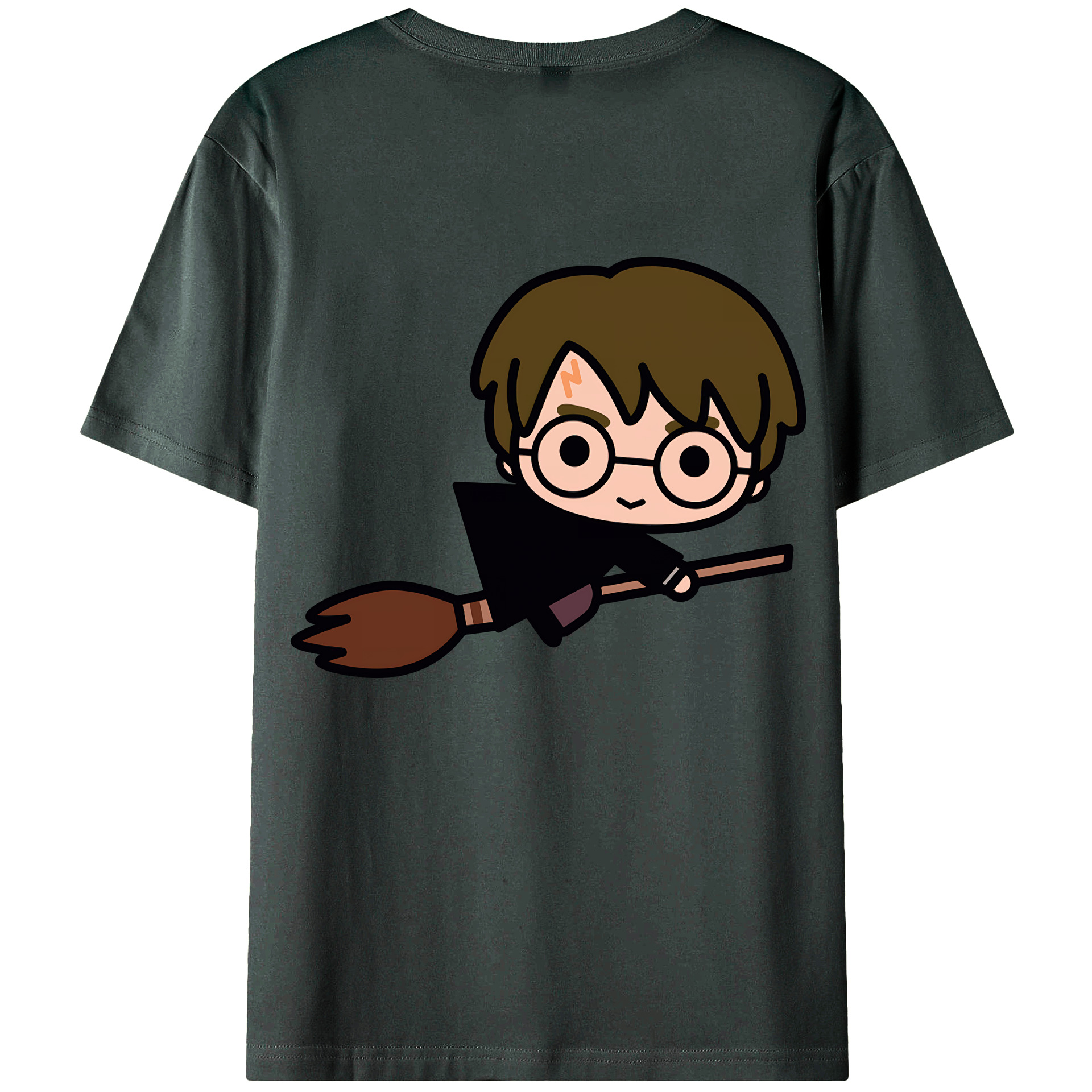 （画像用） Harry Potter ハリー・ポッターシリーズ 綿100％ メンズ半袖Tシャツ（バックプリント） 通気性